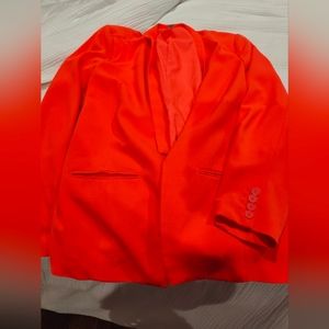 Neon orange fitted blazer!!!